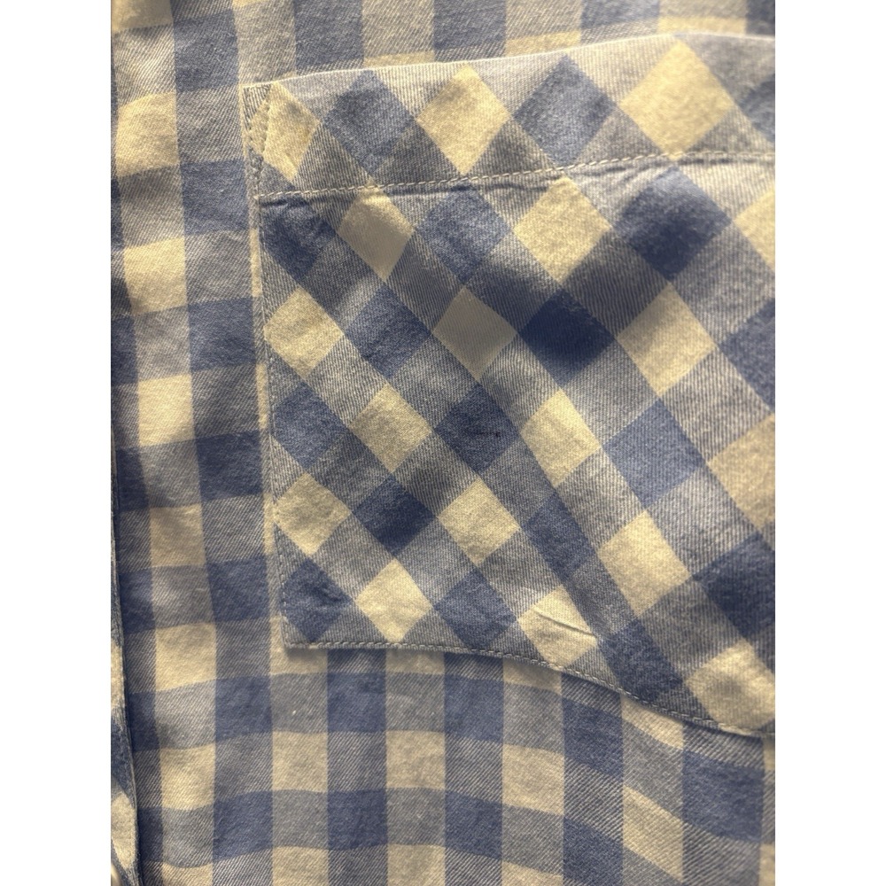 Relativety 100% Soft Cotton Womens 2X Blue & White Check Long Sleeve Comfort - Picture 8 of 11